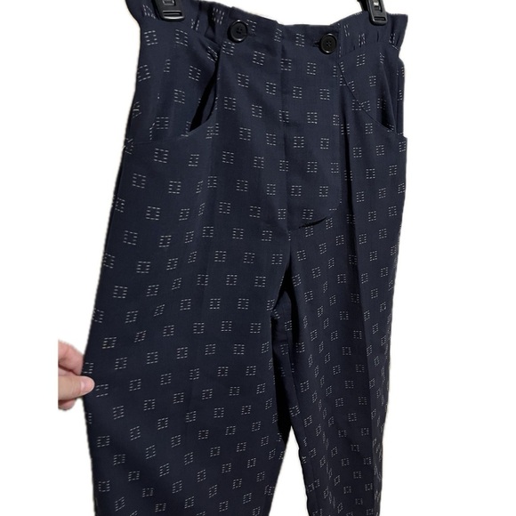 Giorgio Armani navy geometric pattern trousers sz 8 - Picture 1 of 7